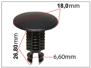 Klips Döşeme 7,3X26X18mm 60586984 5757139 82356460 Fiat Alfa Romeo 33 Peugeot 306 Citroen Xsara Saxo