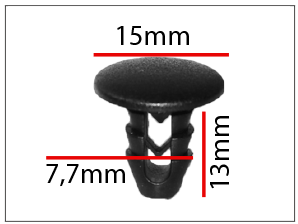 Klips Döşeme 7,7x13mm 15mm Alfa, Romeo, Lancia, Iveco Fiat 14591687 Iveco 17887187